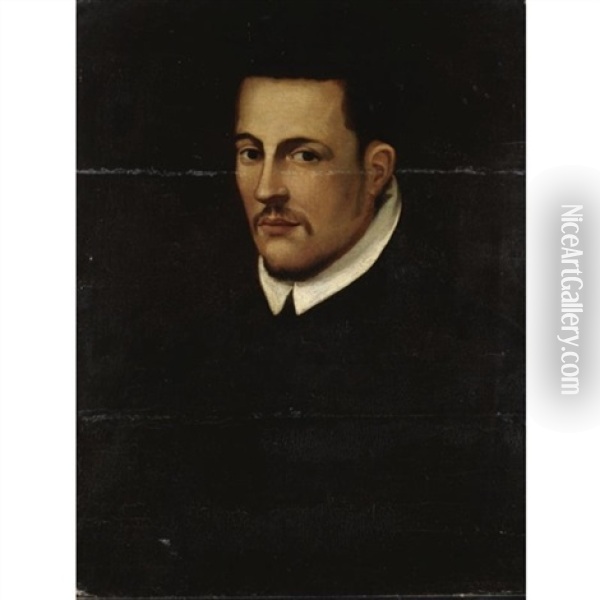 Ritratto Di Gentiluomo In Abito Nero Oil Painting - Alessandro di Cristofano Allori