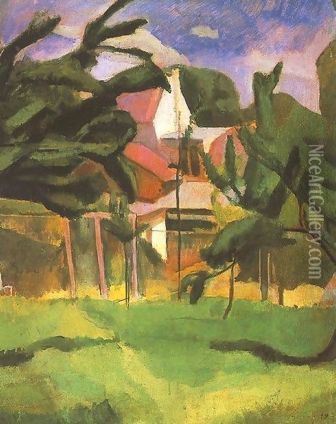 Garden 1911 Oil Painting - Paul Brill