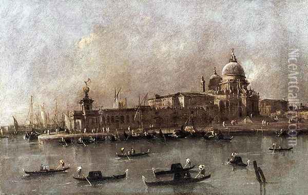 Venice- A View of the Entrance to the Grand Canal Oil Painting - Francesco Guardi