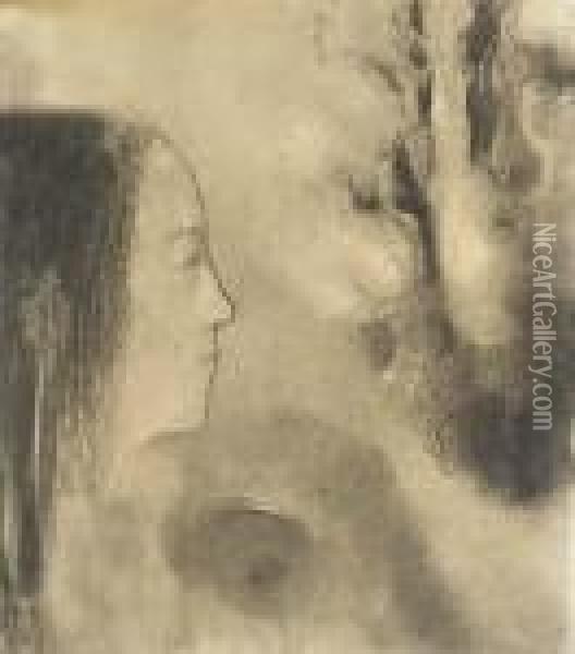 Profil Feminin Oil Painting - Odilon Redon