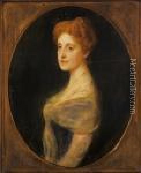 Portrait Of Woman (princess Maria Theresa ?) Oil Painting - Philip Alexius De Laszlo