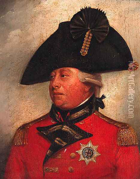 Portrait of George III, small quarter-length, in uniform Oil Painting - Sir William Beechey