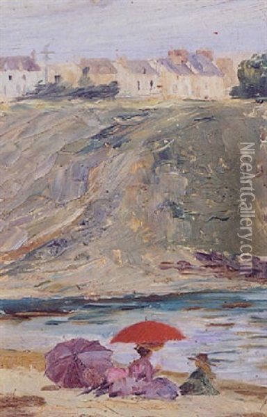 Sunny Day, Dinard Oil Painting - Maurice Prendergast