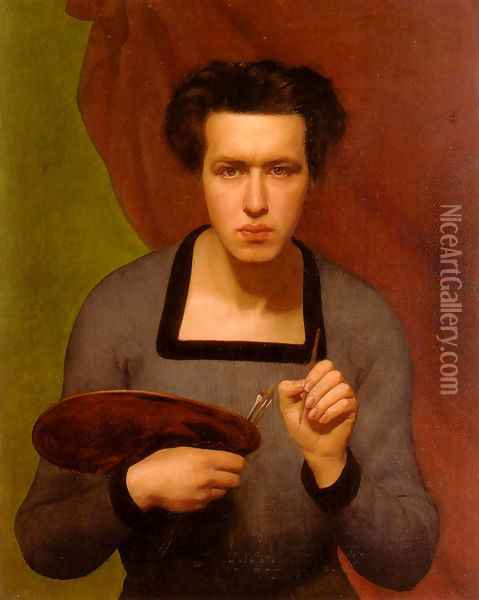 Portrait of the Artist Oil Painting - Louis Janmot