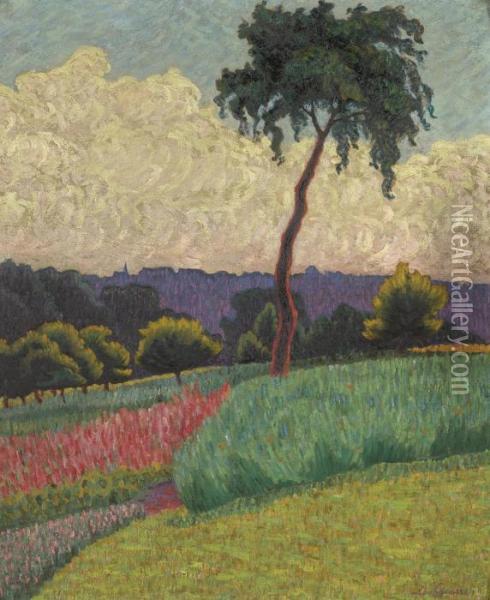 Paysage En Provence Oil Painting - Leo Gausson