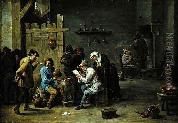 The News Oil Painting - David The Younger Teniers