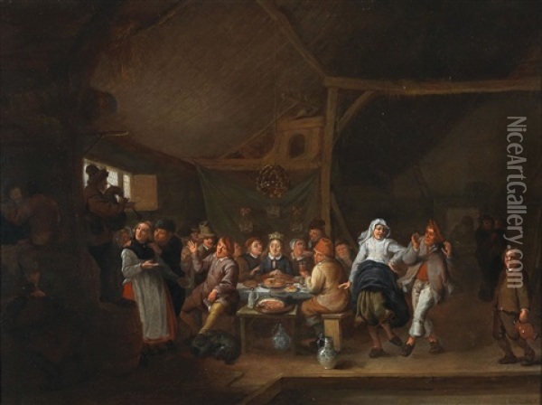 A Wedding Feast Oil Painting - Jan Miense Molenaer