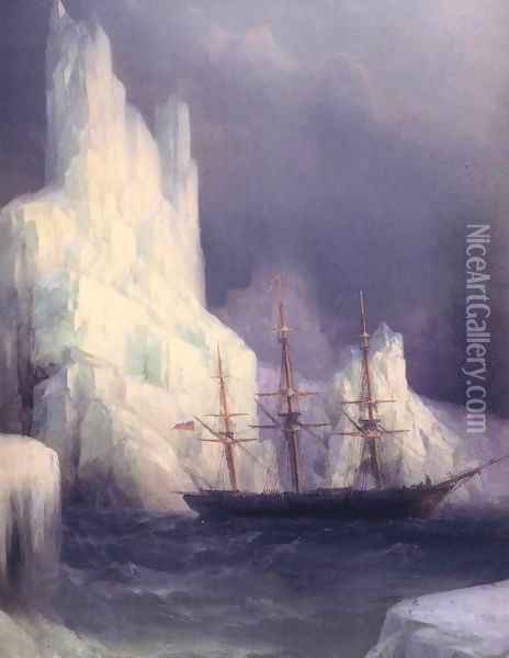 Icebergs in the Atlantic Oil Painting - Ivan Konstantinovich Aivazovsky