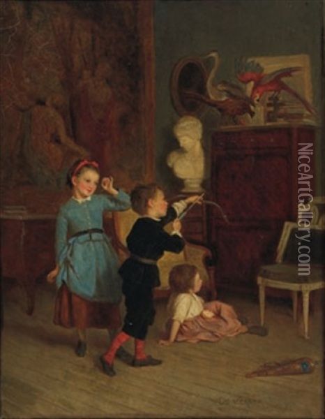 The Young Archer Oil Painting - Theophile Emmanuel Duverger