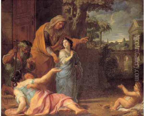 La Vierge Enfant Partant Pour Le Temple Oil Painting - Rene Antoine Houasse