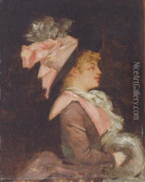 Portrait Of An Elegant Lady Oil Painting - Sarah Bernhardt