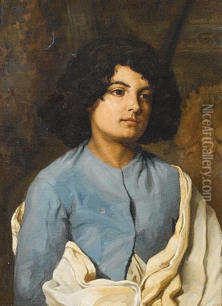 Portrait Of A Young Man Oil Painting - Emile Sacre