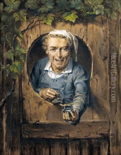 Mann Mit Tabakdose Oil Painting - Albert Anker