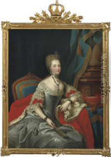 Portrait Of Philippine, Countess Of Hessen-kassel Oil Painting - Johann Heinrich The Elder Tischbein