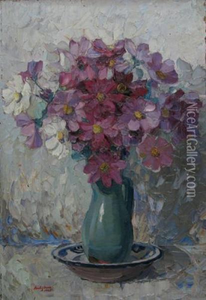 Flori Oil Painting - Petre Bulgaras