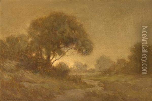 Stream Through A Moonlit Landscape Oil Painting - Granville S. Redmond
