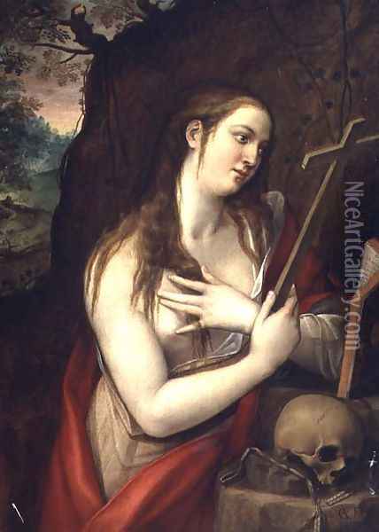 The Penitent Magdalene, 1579 Oil Painting - Luis de Carbajal