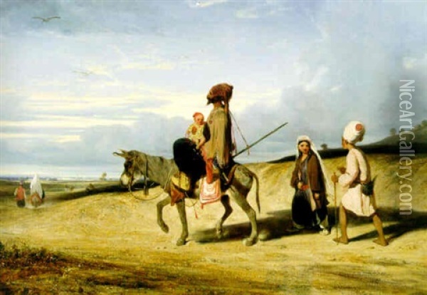 Vue Prise Dans Le Levant Oil Painting - Alexandre Gabriel Decamps