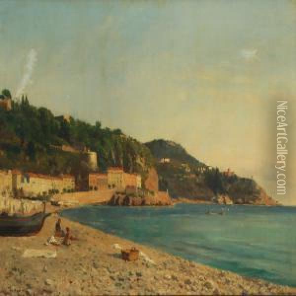 Coastal Scenery Fromnice Oil Painting - August Fischer
