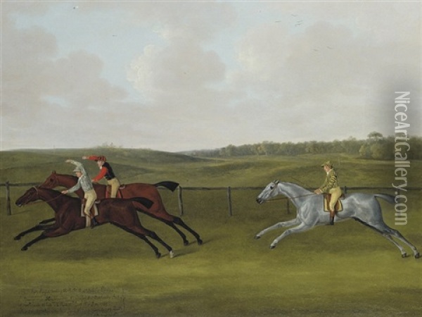The Rt. Hon. Charles James Fox's "seagull" Beating "escape" And "highlander" Oil Painting - John Nost Sartorius