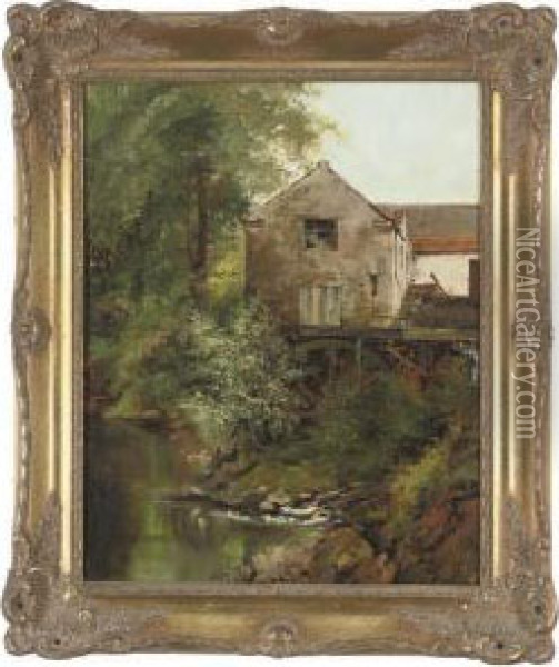 The Watermill Oil Painting - H. J. Roberton
