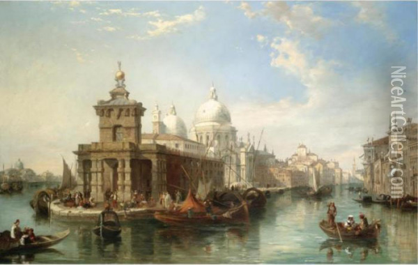 The Church Of The Salute, Venice Oil Painting - Edward Pritchett