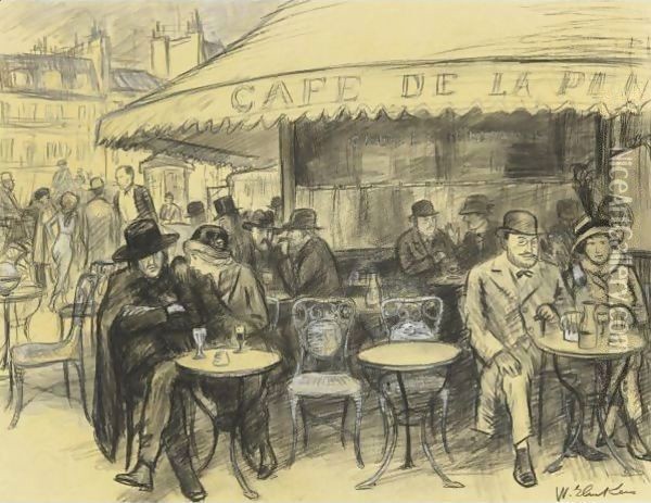 Cafe De La Paix Oil Painting - William Glackens