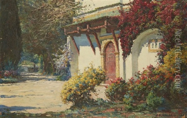 Villa Fleurie Pres D'alger Oil Painting - Jules Blancpain