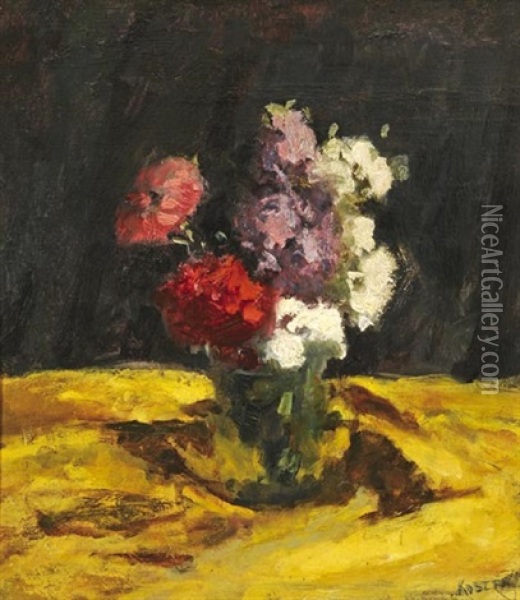 Flower Still-life Oil Painting - Jozsef Koszta