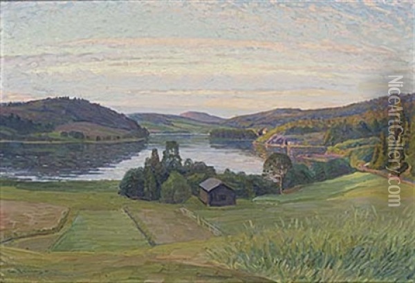 Bysjon, Ulfon Oil Painting - Carl (August) Johansson