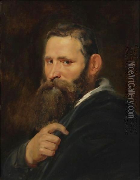 Head Of A Bearded Man Oil Painting - Peter Paul Rubens