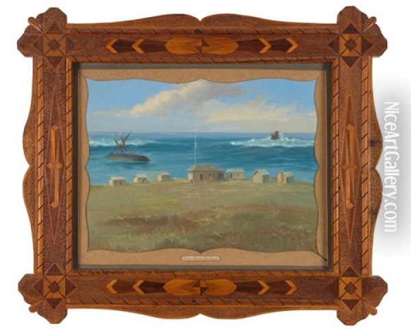 Wreck Of Annie, Bird Island, Queensland Oil Painting - George Griffiths