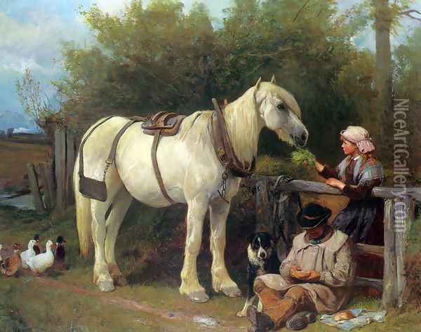 The Welcome Rest Oil Painting - John Sargeant Noble, R.B.A.