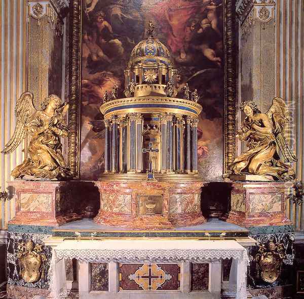Altar of the Cappella del Sacramento Oil Painting - Gian Lorenzo Bernini