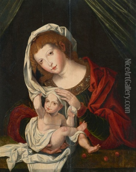 Madonna And Child Oil Painting - Jan Gossaert