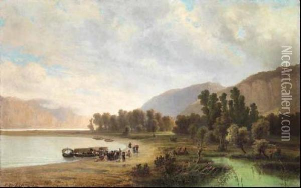 Veduta Di Lago Oil Painting - Giovan Battista Lelli