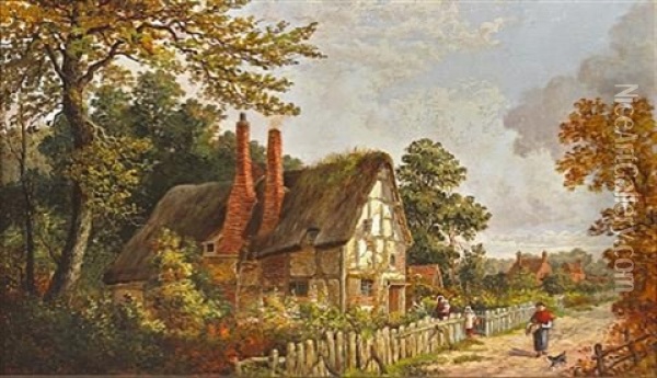 A Cottage At Shottery, Stratford-upon-avon Oil Painting - Walter Reeves