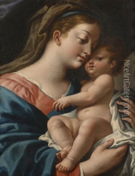 La Vierge A L'enfant Oil Painting - Fedele Fischetti