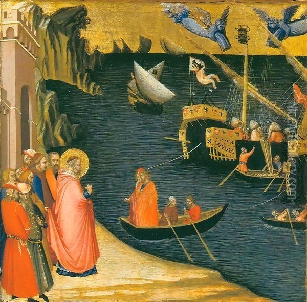 Miracle of Saint Nicolas Oil Painting - Ambrogio Lorenzetti