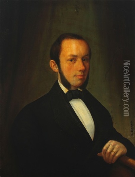 Portrait Of A Nobleman Oil Painting - Edvard Lehmann