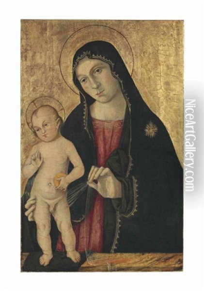 The Madonna And Child Oil Painting - Romano Antoniazzo