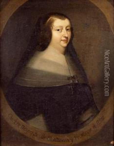 Portrait De Charlotte Marguerite De Montmorency Oil Painting - Charles Beaubrun