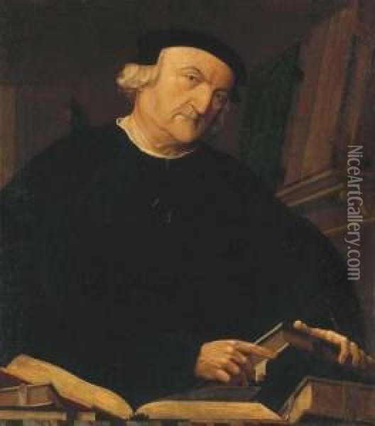 Portrait D'un Humaniste Oil Painting - Lorenzo Lotto