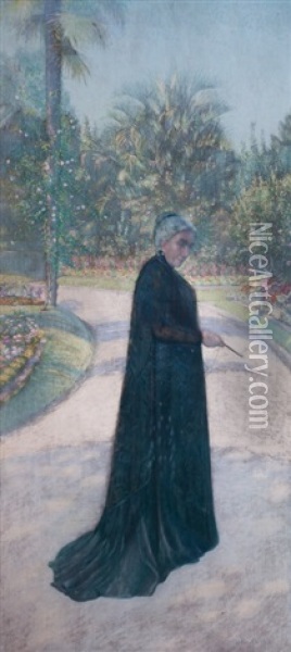 Dama En El Parque Oil Painting - Milo Beretta