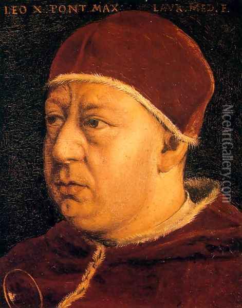 Pope Leo X Oil Painting - Agnolo Bronzino