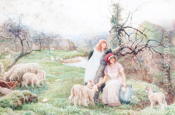 The Foster Mother Oil Painting - Robert Walker Macbeth