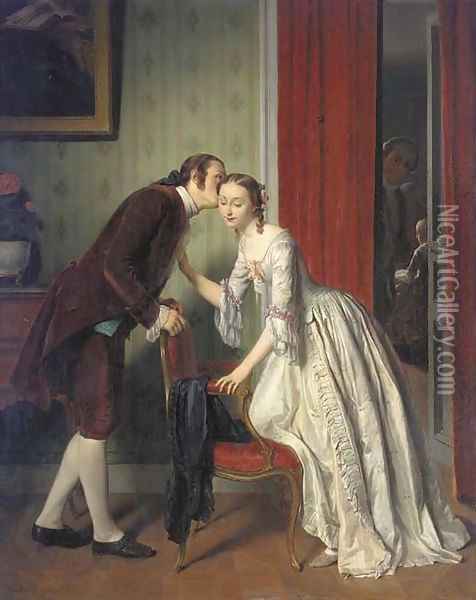The Secret Whisper Oil Painting - Gustave Leonhard de Jonghe