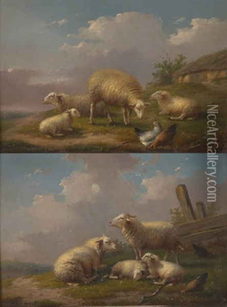 Moutons Dans Un Paysage Oil Painting - Auguste Coomans