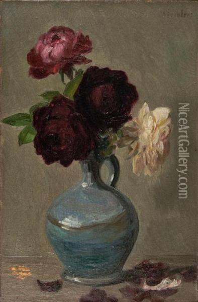 Vase Depivoines Oil Painting - Theophile Alexandre Steinlen