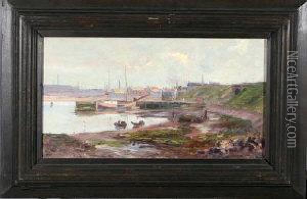 Carr Rock, Spittal, Berwick-upon-tweed Oil Painting - H.L. Robinson